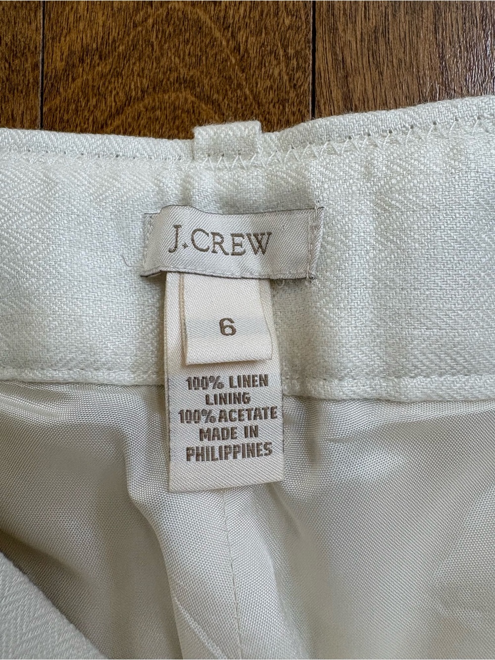 J.Crew 100% Linen Lined Wide Leg Wide Waistband Trousers Off-White / Ivory – 6 - Picture 3 of 7